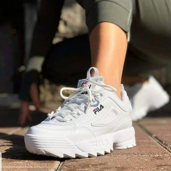 Retro Fila Disruptor II Chunky Leather Foam Cushioned Insole Size 7.5 - Picture 1 of 10
